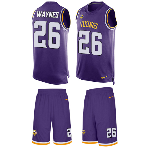 Nike Vikings #26 Trae Waynes Purple Team Color Men's Stitched NFL Limited Tank Top Suit Jersey - Click Image to Close
